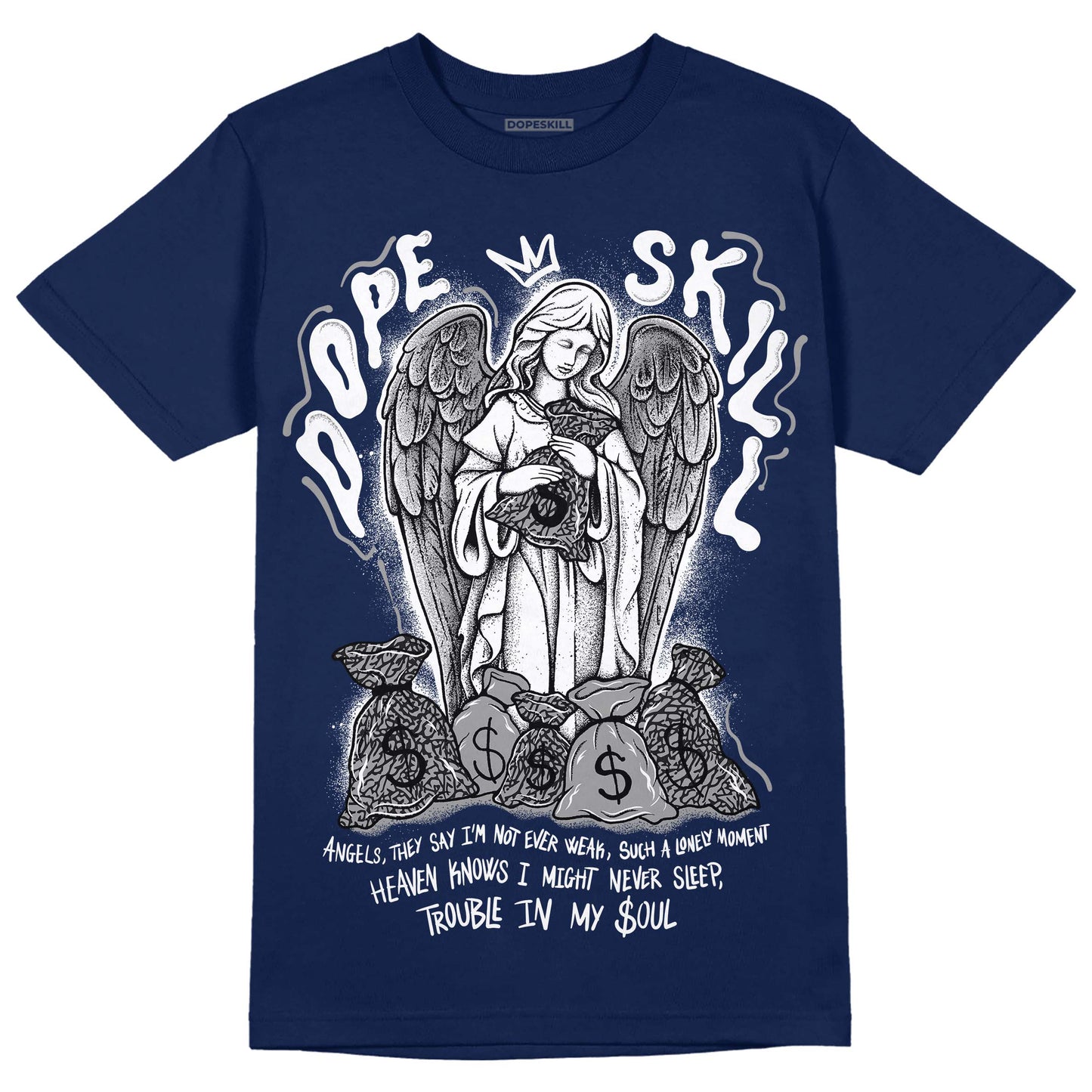 Midnight Navy 3s DopeSkill Navy T-shirt Angels Graphic