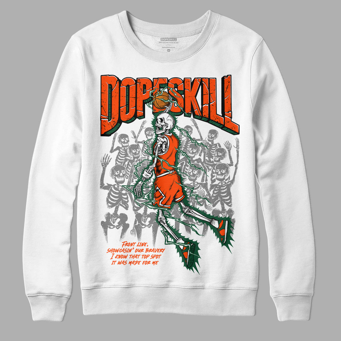 Dunk Low Team Dark Green Orange DopeSkill Sweatshirt Thunder Dunk Graphic
