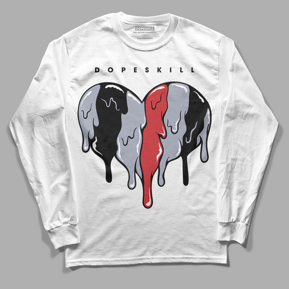 Bred Reimagined 4s DopeSkill Long Sleeve T-Shirt Slime Drip Heart Graphic