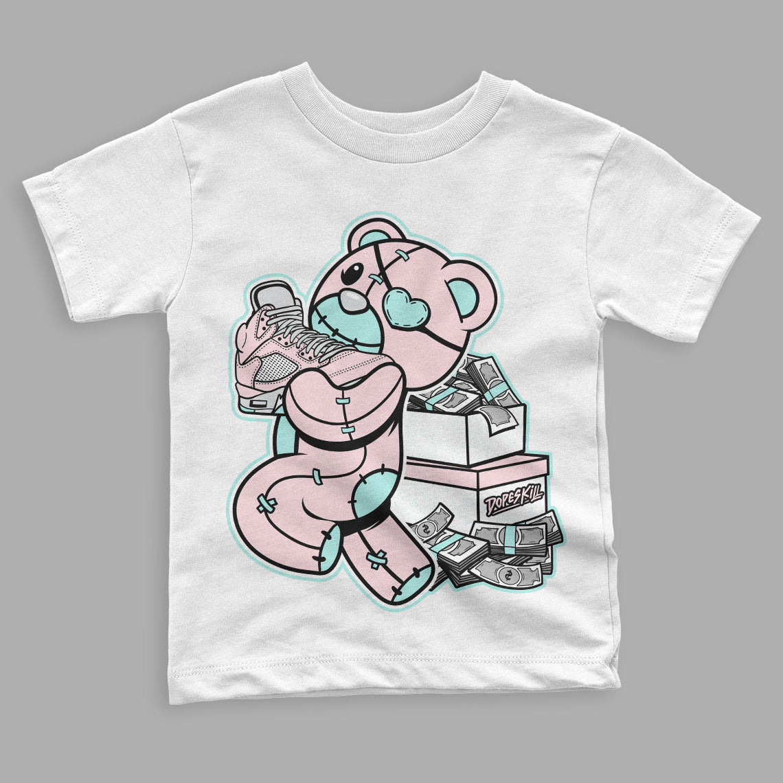 Easter 5s DopeSkill Toddler Kids T-shirt Bear Steals Sneaker Graphic