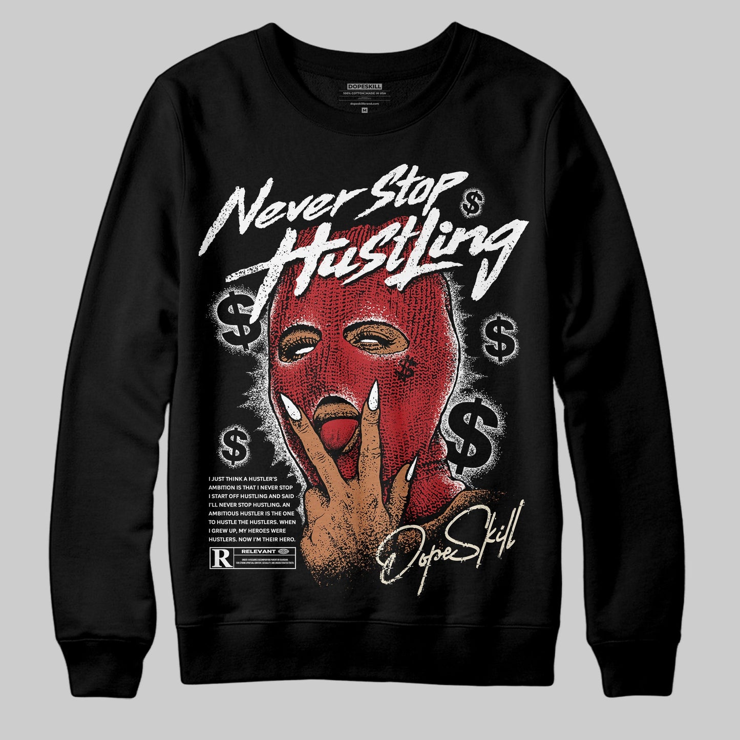 Black Toe Reimagined 1s DopeSkill Sweatshirt Never Stop Hustling Graphic
