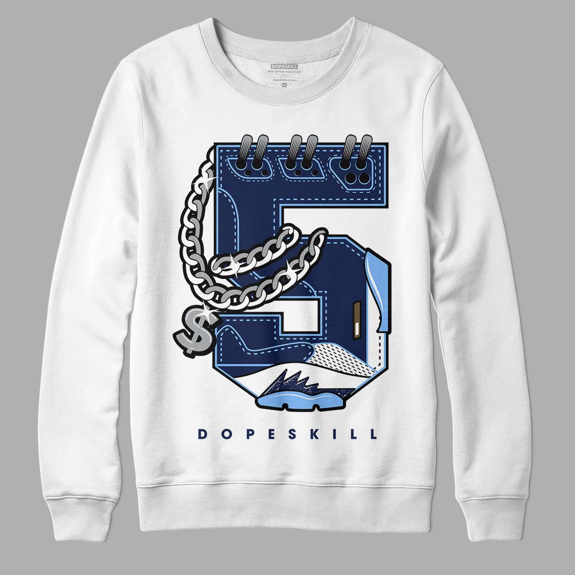 Midnight Navy 5s DopeSkill Sweatshirt No.5 Graphic