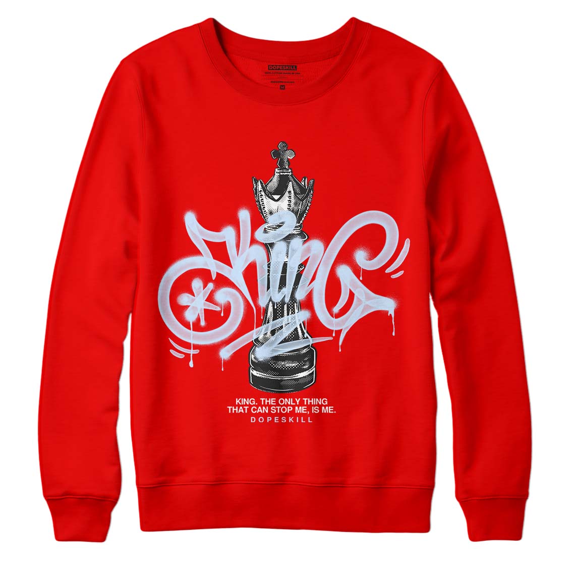 Cherry 11s DopeSkill Varsity Red Sweatshirt King Chess Graphic