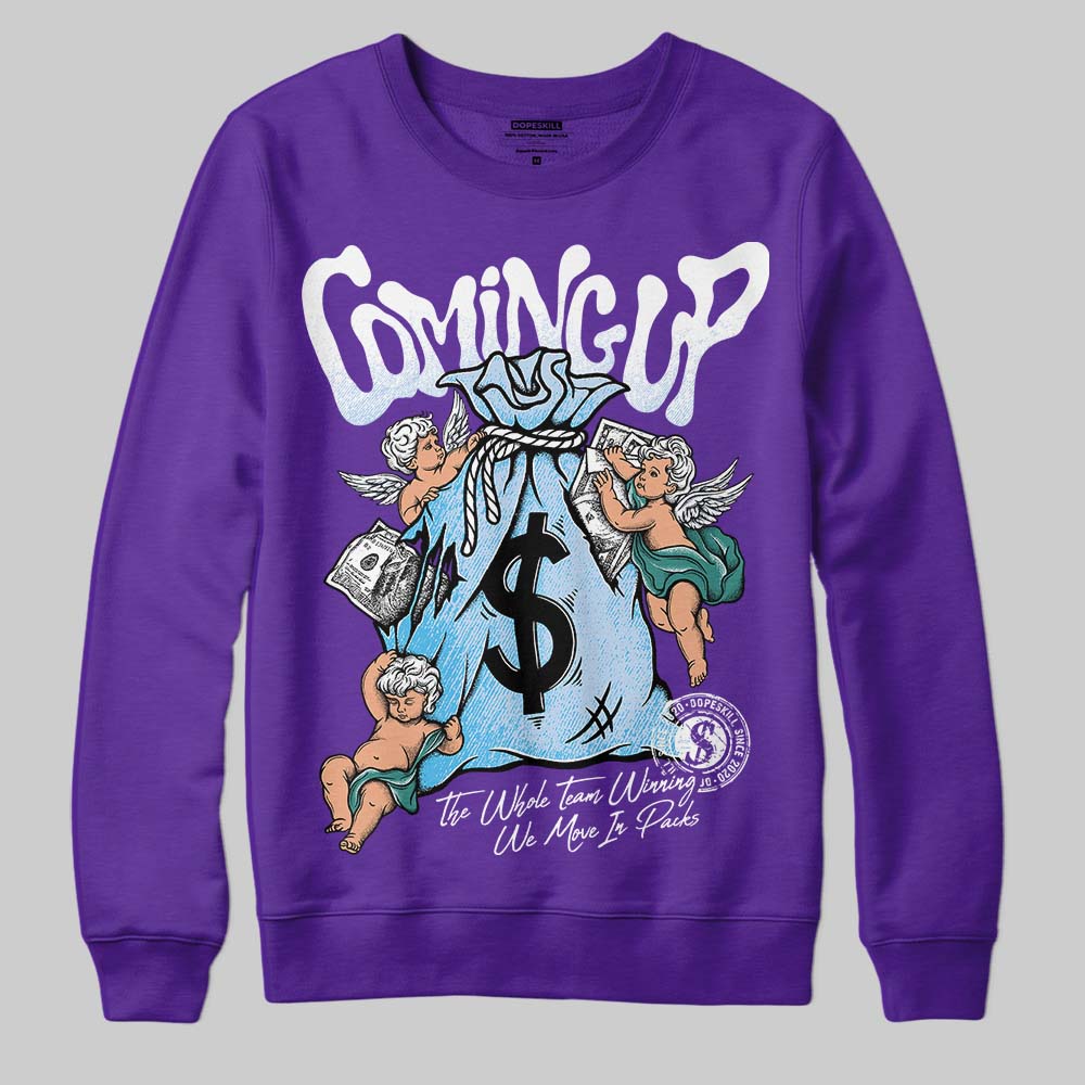 Grape 5s DopeSkill Sweatshirt Money Bag Coming Up Graphic