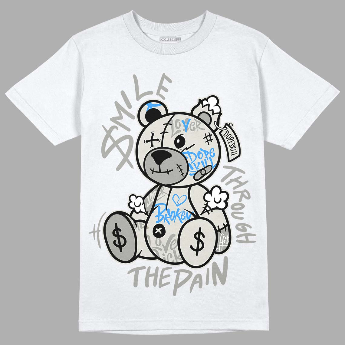 Military Black 4s DopeSkill T-Shirt Smile Through The Pain Graphic