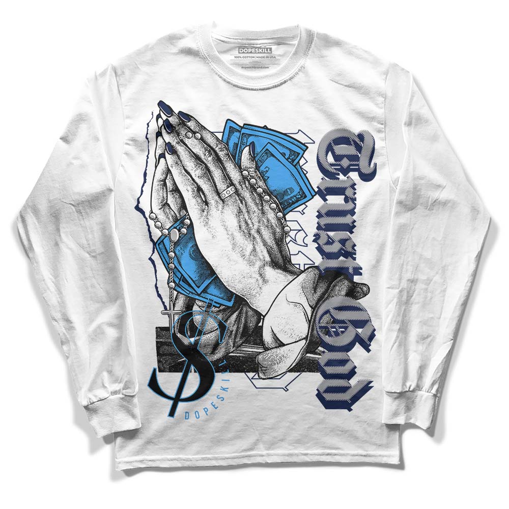 AJ Spizike White Obsidian DopeSkill Long Sleeve T-Shirt Trust God Graphic