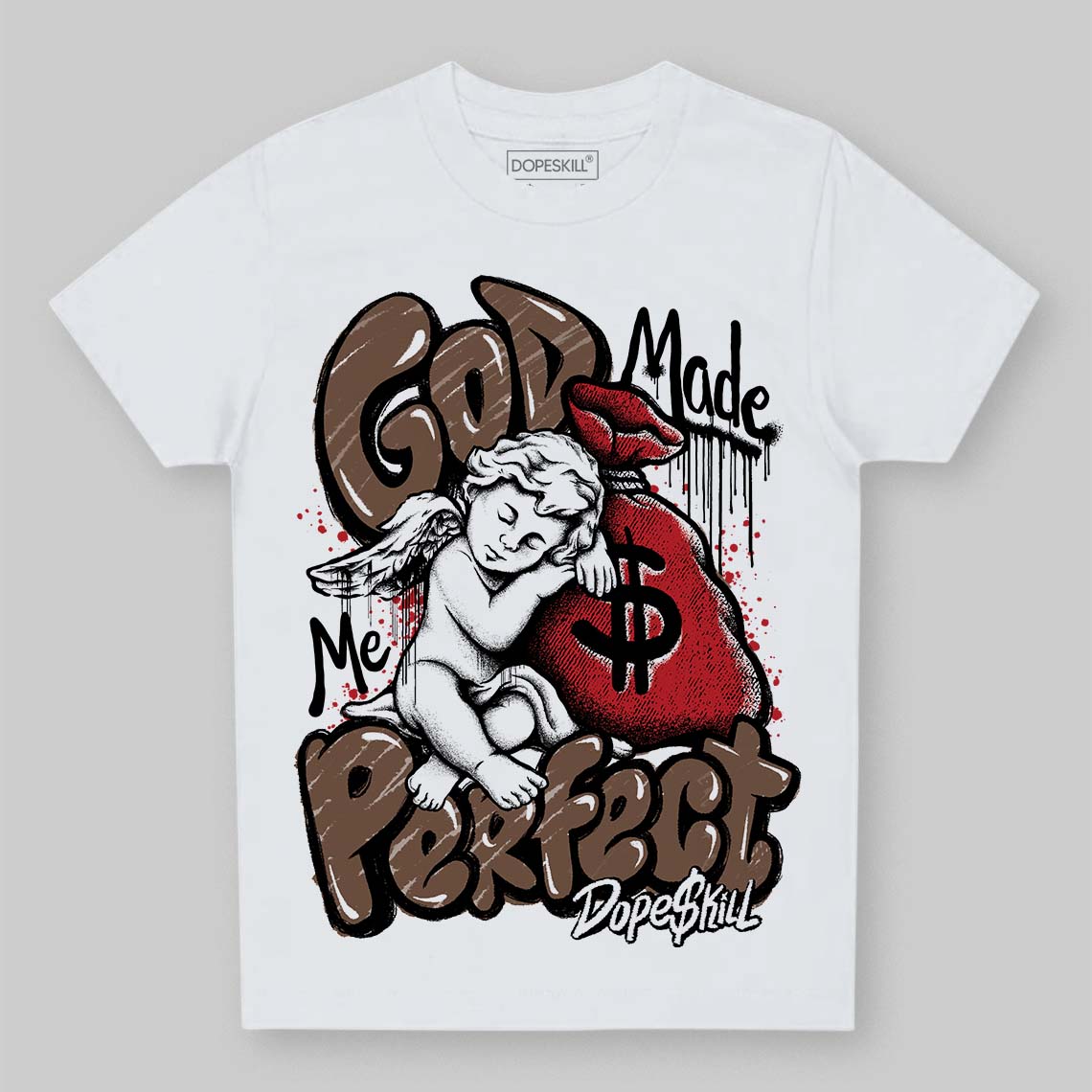 Olive 9s DopeSkill Toddler Kids T-shirt God Made Me Perfect Graphic