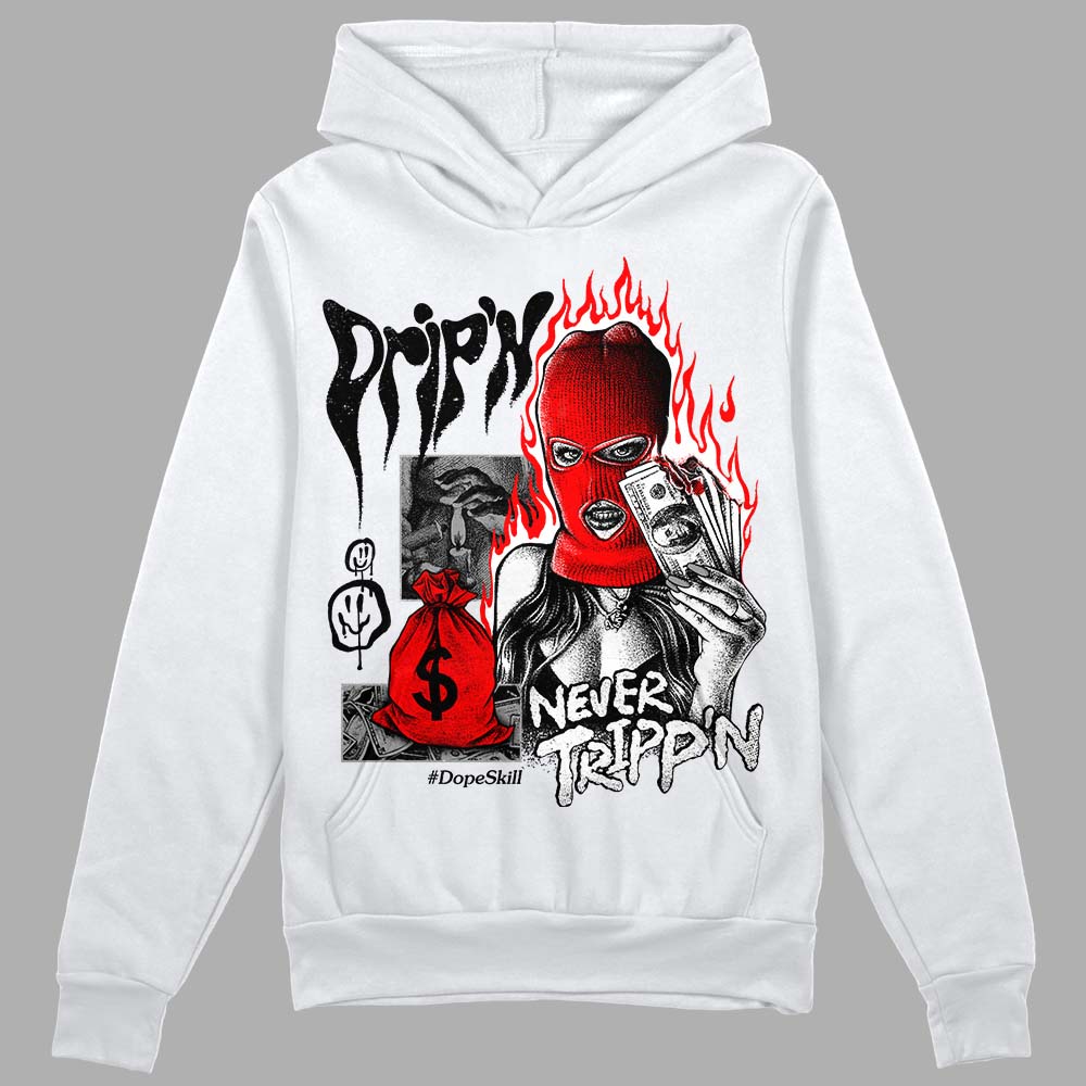 Black and White Collection DopeSkill Hoodie Sweatshirt Drip'n Never Tripp'n Graphic