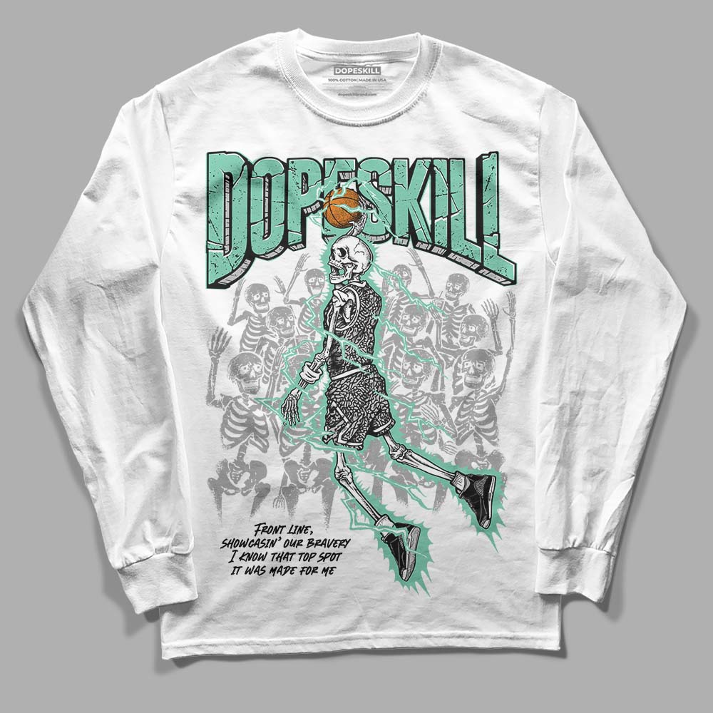 Green Glow 3s DopeSkill Long Sleeve T-Shirt Thunder Dunk Graphic