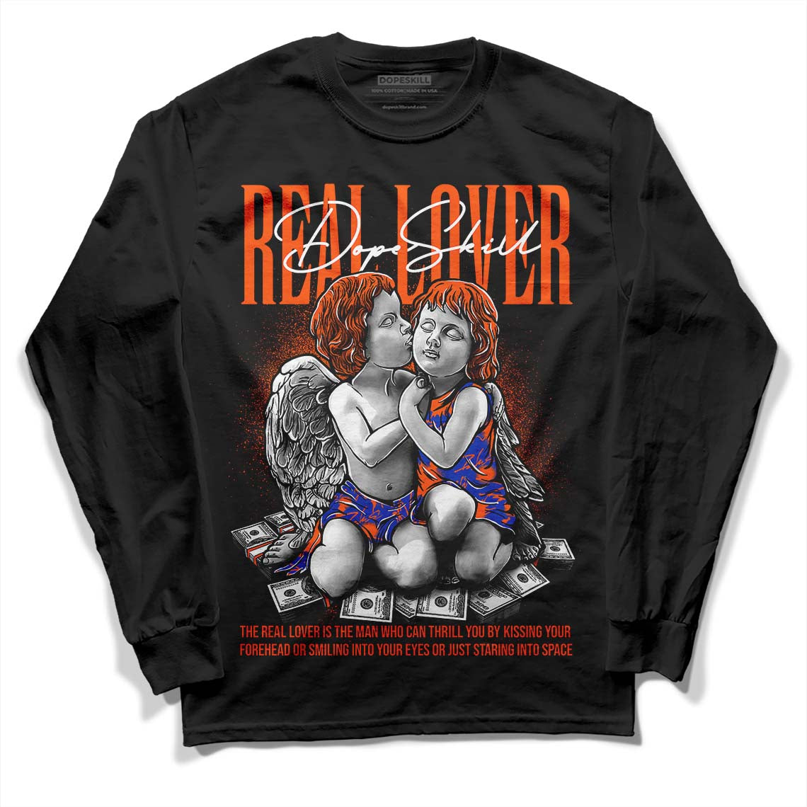 Dunk Low Futura Orange Blaze DopeSkill Long Sleeve T-Shirt Real Lover Graphic