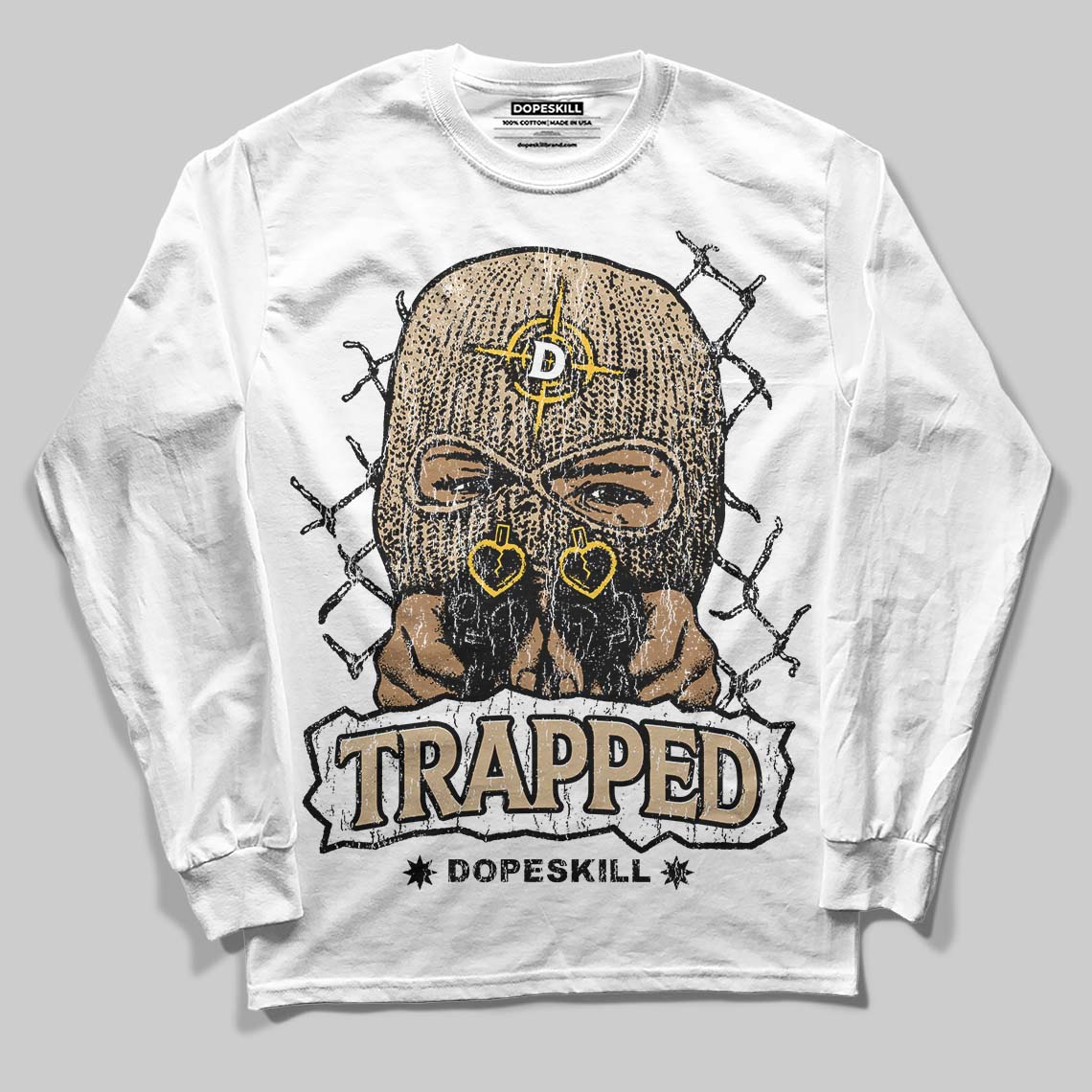 TAN Collection DopeSkill Long Sleeve T-Shirt New Trapped Graphic