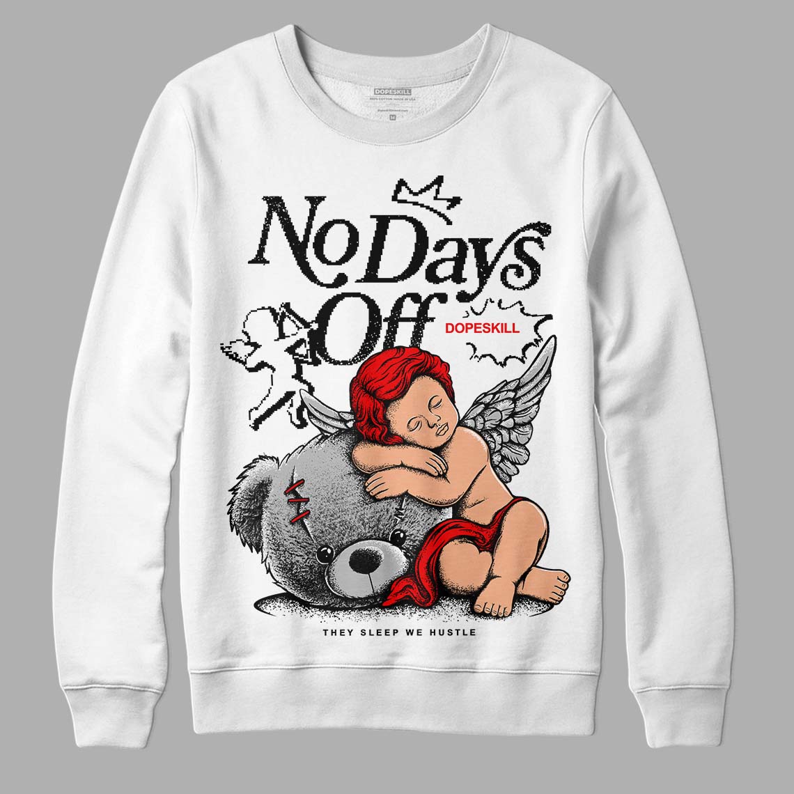 Dunk Low Panda White Black DopeSkill Sweatshirt New No Days Off Graphic