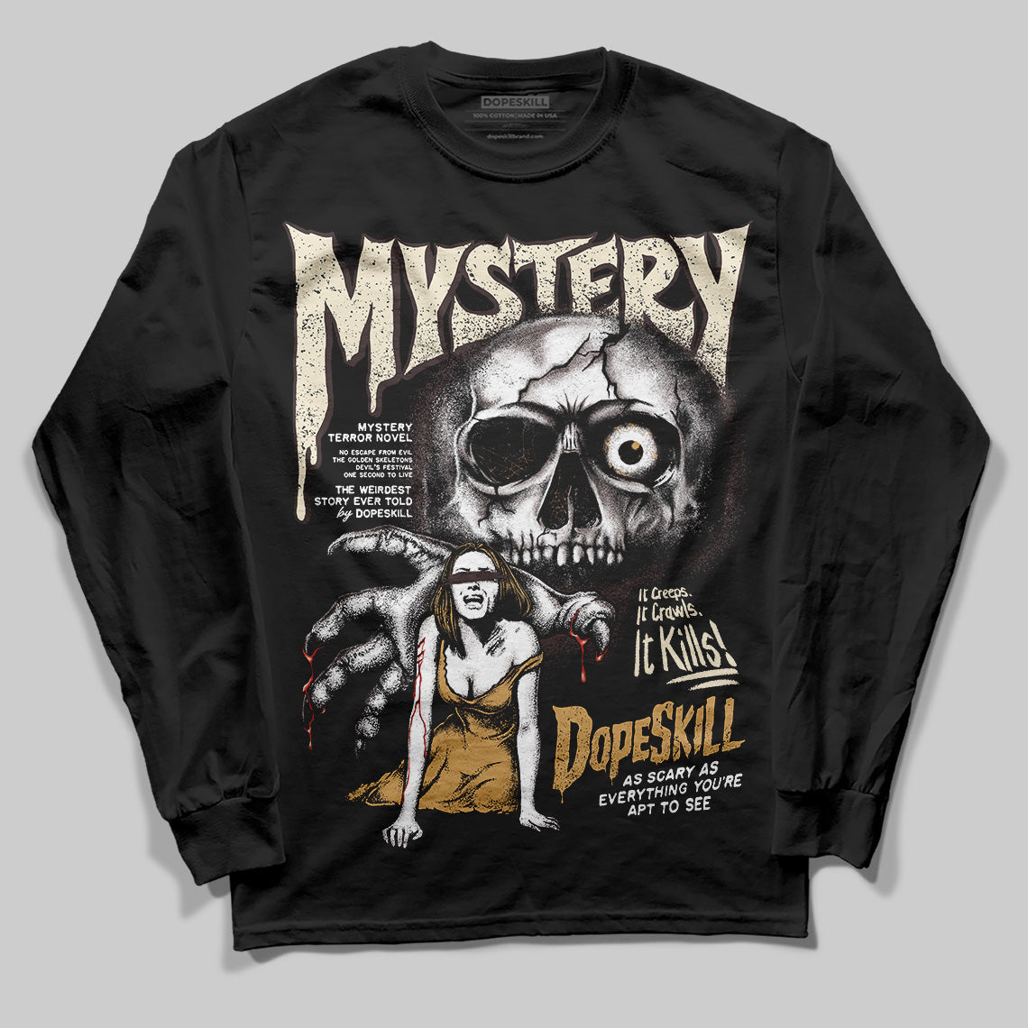 Earth 5s DopeSkill Long Sleeve T-Shirt Mystery Ghostly Grasp Graphic