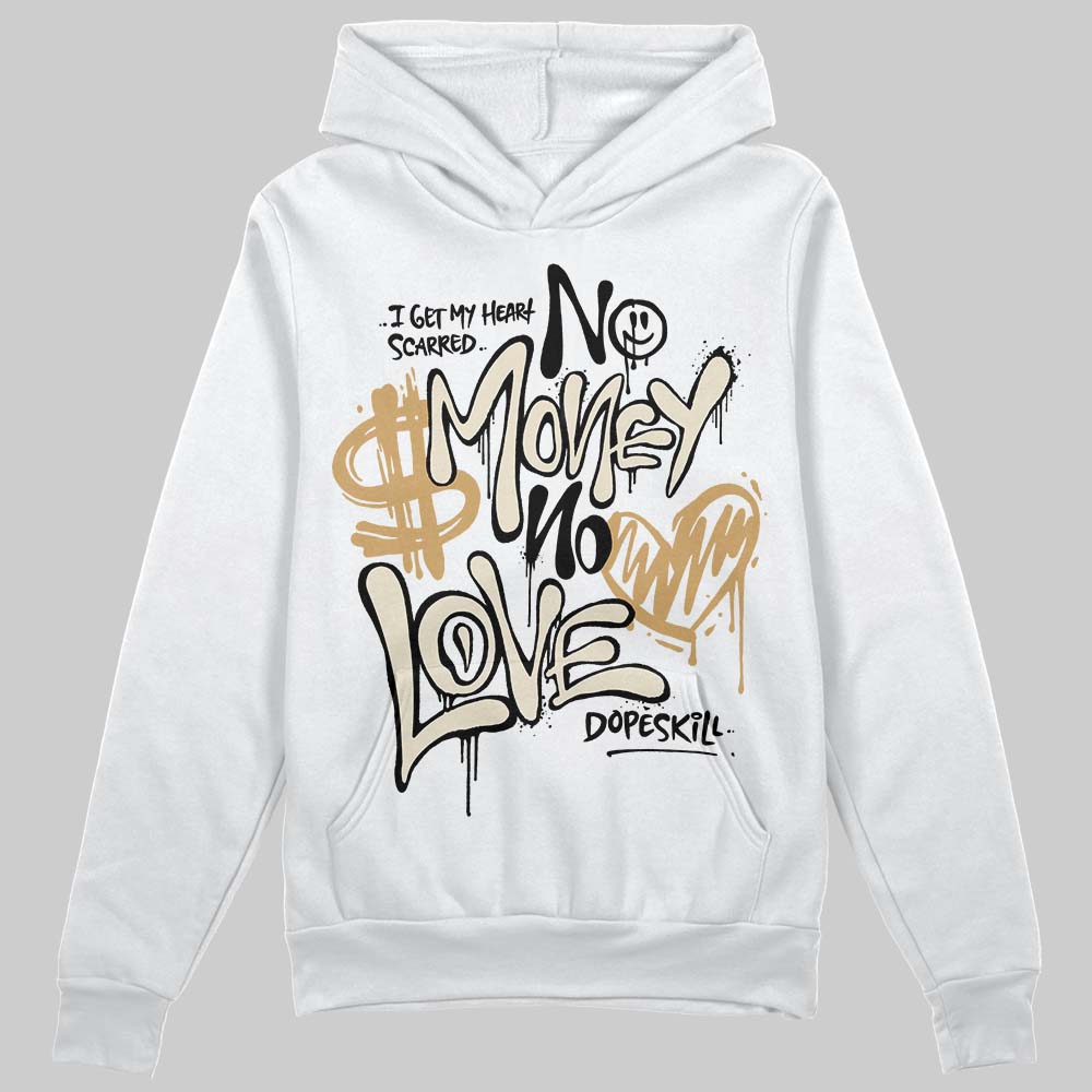 Reverse Metallic 5s DopeSkill Hoodie Sweatshirt No Money No Love Typo Graphic