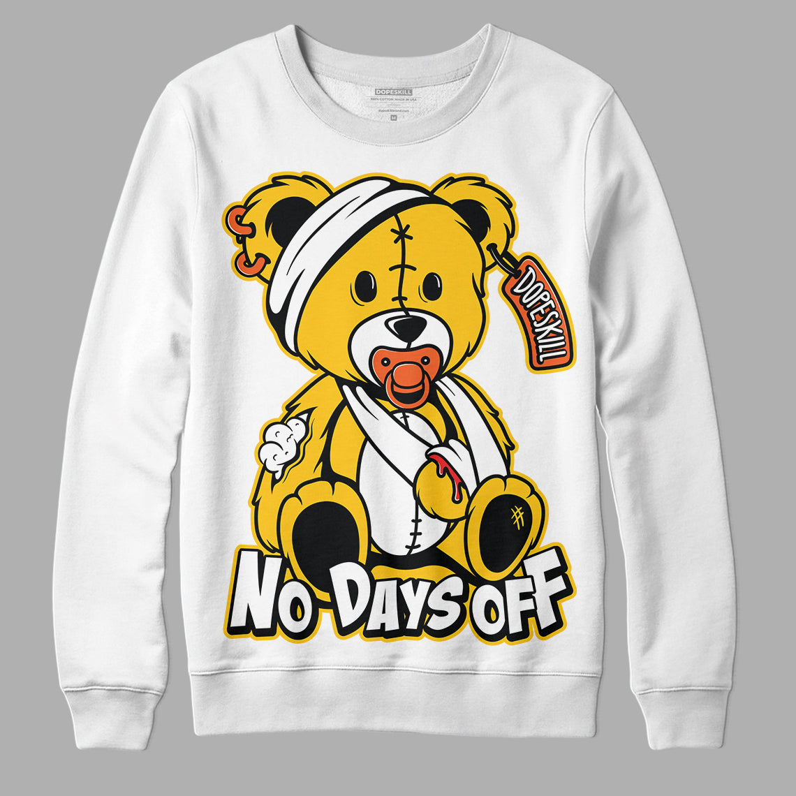 Yellow Collection DopeSkill Sweatshirt Hurt Bear Graphic