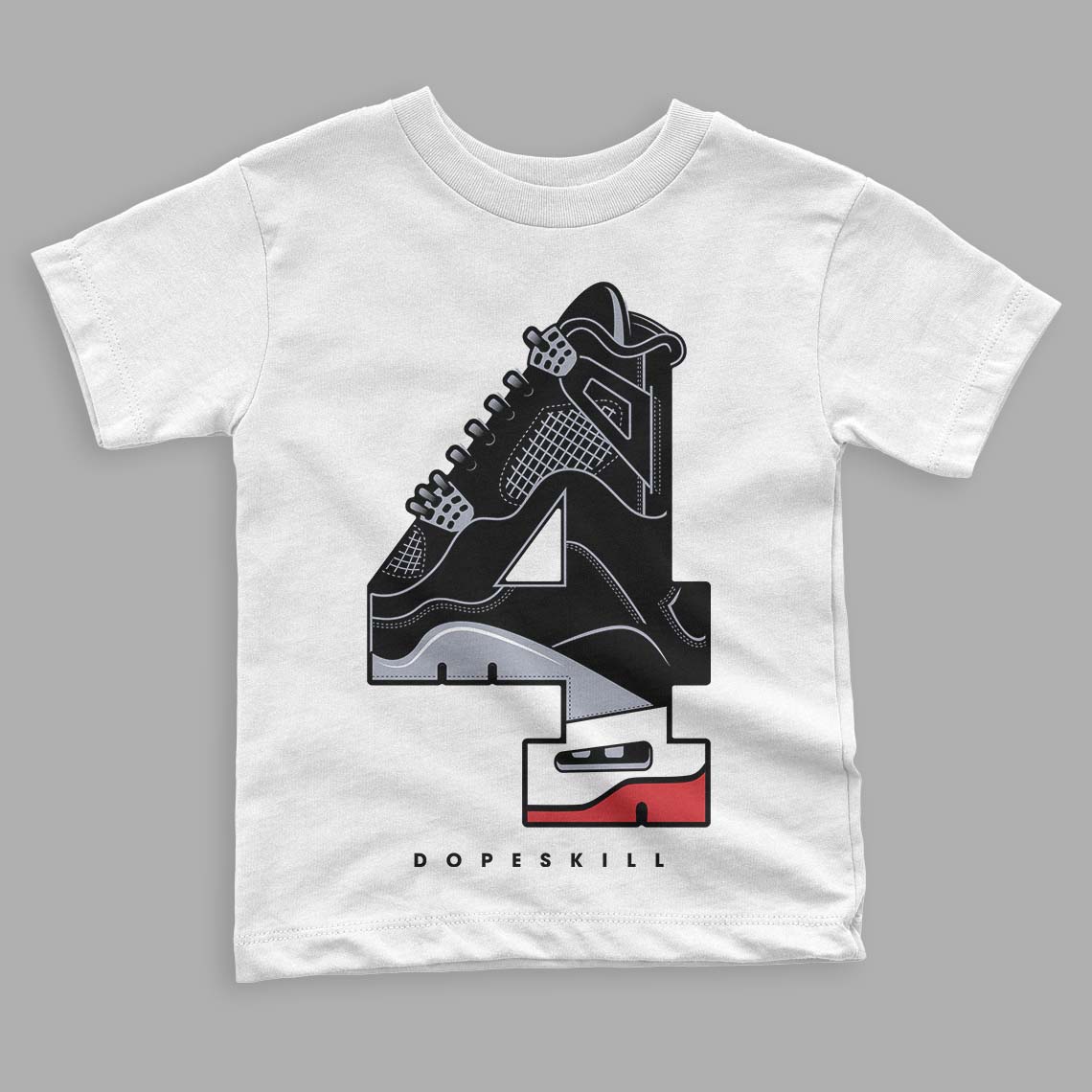 Bred Reimagined 4s DopeSkill Toddler Kids T-shirt No.4 Graphic