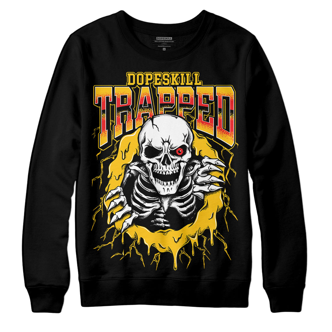 Yellow Collection DopeSkill Sweatshirt Trapped Halloween Graphic
