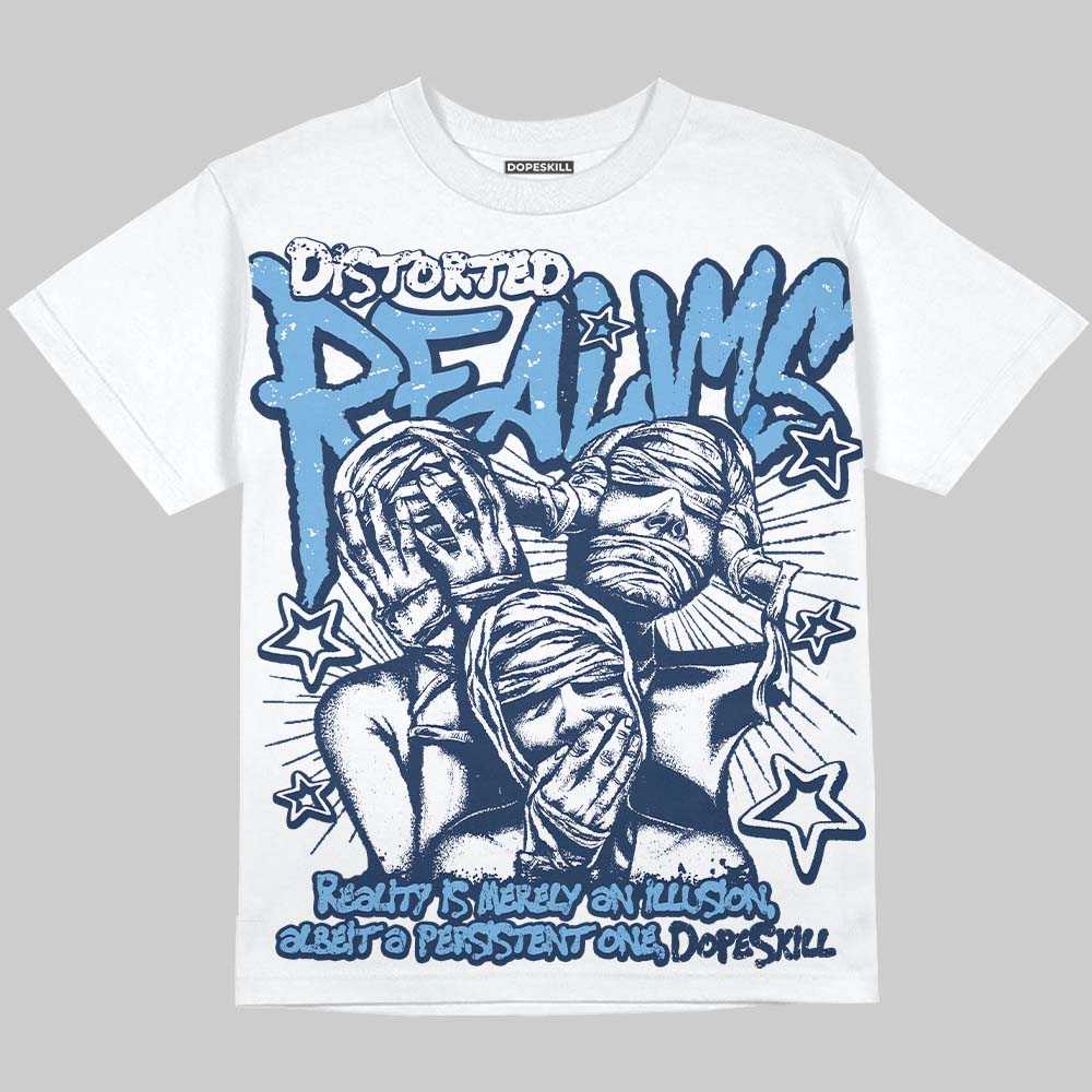 Summit White Navy 4s DopeSkill Oversize Print T-Shirt Distorted Realms Graphic
