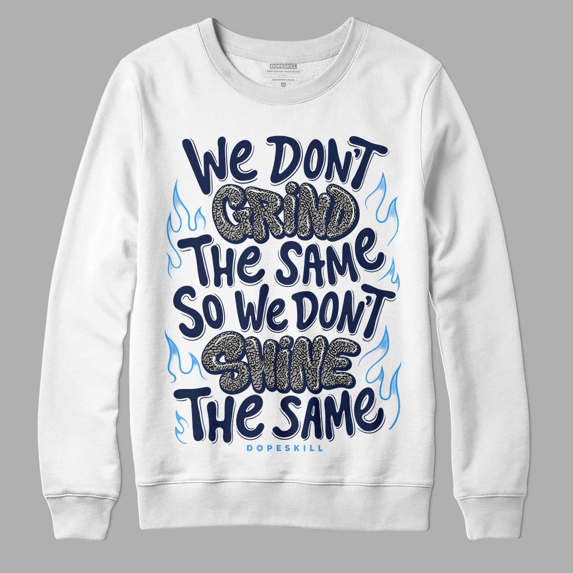 Midnight Navy 3s DopeSkill Sweatshirt Grind Shine Graphic