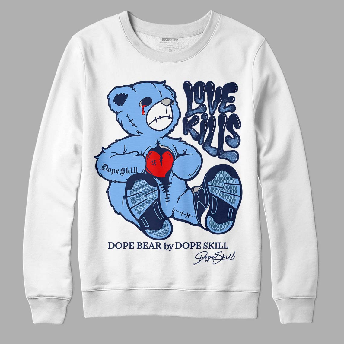 Midnight Navy 5s DopeSkill Sweatshirt Love Kills Graphic