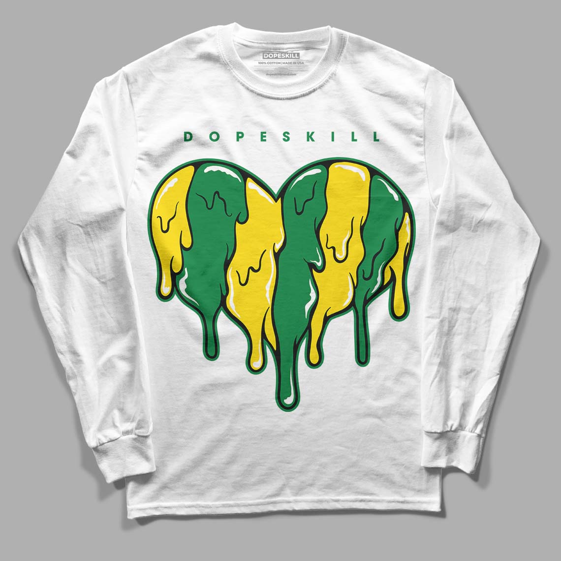 Dunk Low Reverse Brazil DopeSkill Long Sleeve T-Shirt Slime Drip Heart Graphic