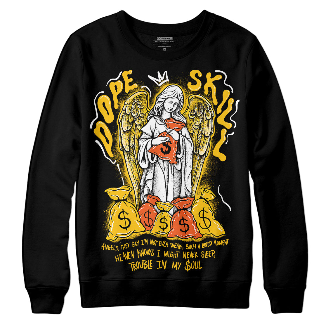 Yellow Collection DopeSkill Sweatshirt Angels Graphic