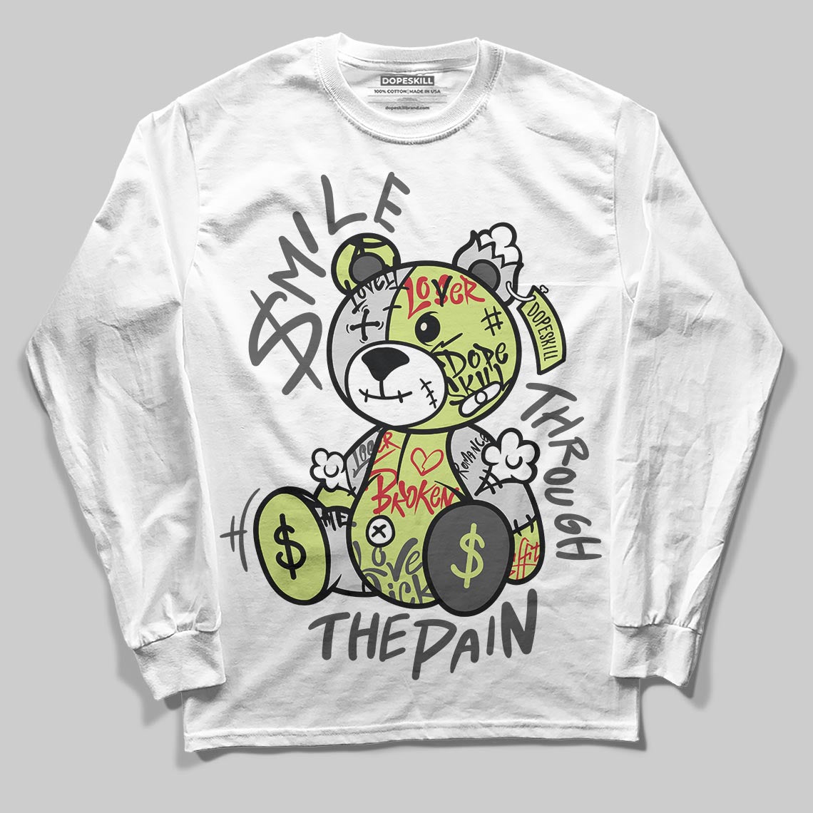 Light Lemon Twist 4s DopeSkill Long Sleeve T-Shirt Smile Through The Pain Graphic