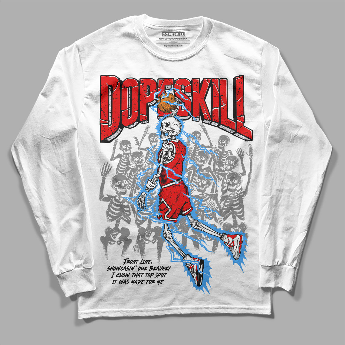 Red Cement 4S DopeSkill Long Sleeve T-Shirt Thunder Dunk Graphic