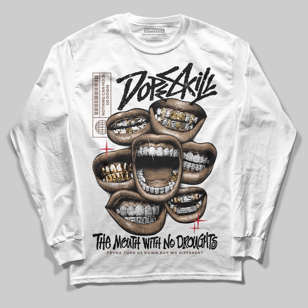 Olive 9s DopeSkill Long Sleeve T-Shirt The Mouth With No Droughts Graphic