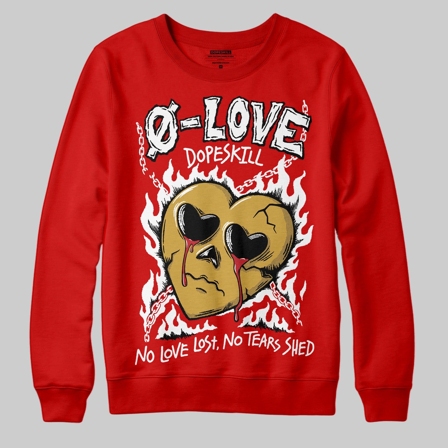 Bred Velvet 11s DopeSkill Red Sweatshirt Crying Heart Graphic