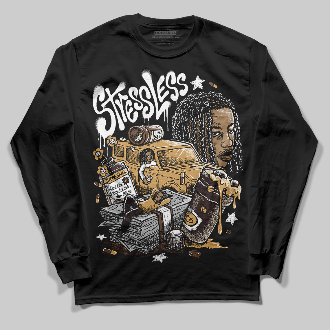 Earth 5s DopeSkill Long Sleeve T-Shirt Stressless Graphic