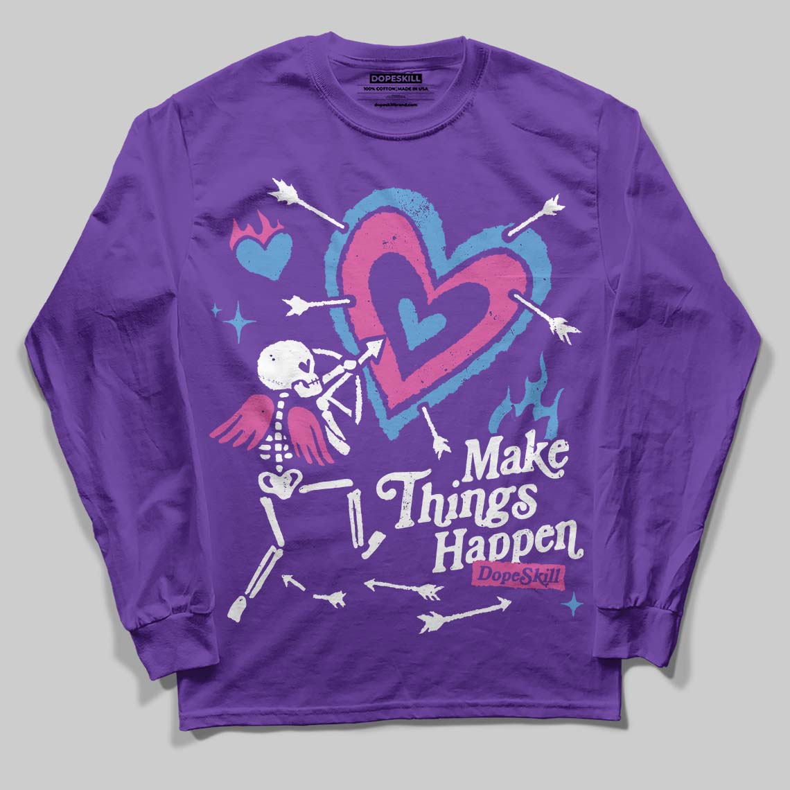 PURPLE Collection DopeSkill Long Sleeve T-Shirt Make Things Happen Graphic