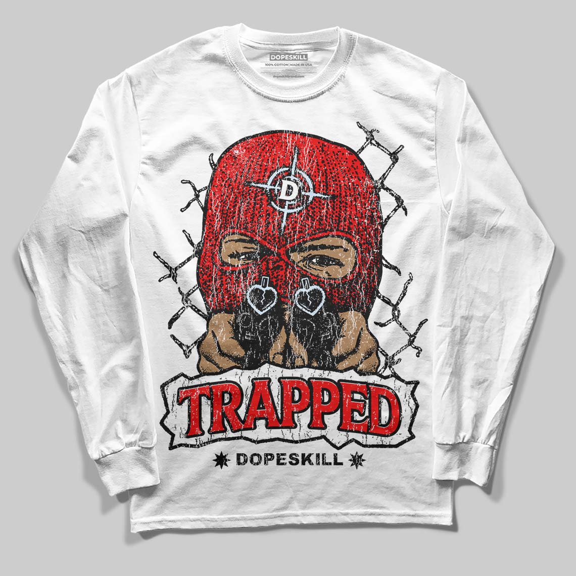 Cherry 11s DopeSkill Long Sleeve T-Shirt New Trapped Graphic