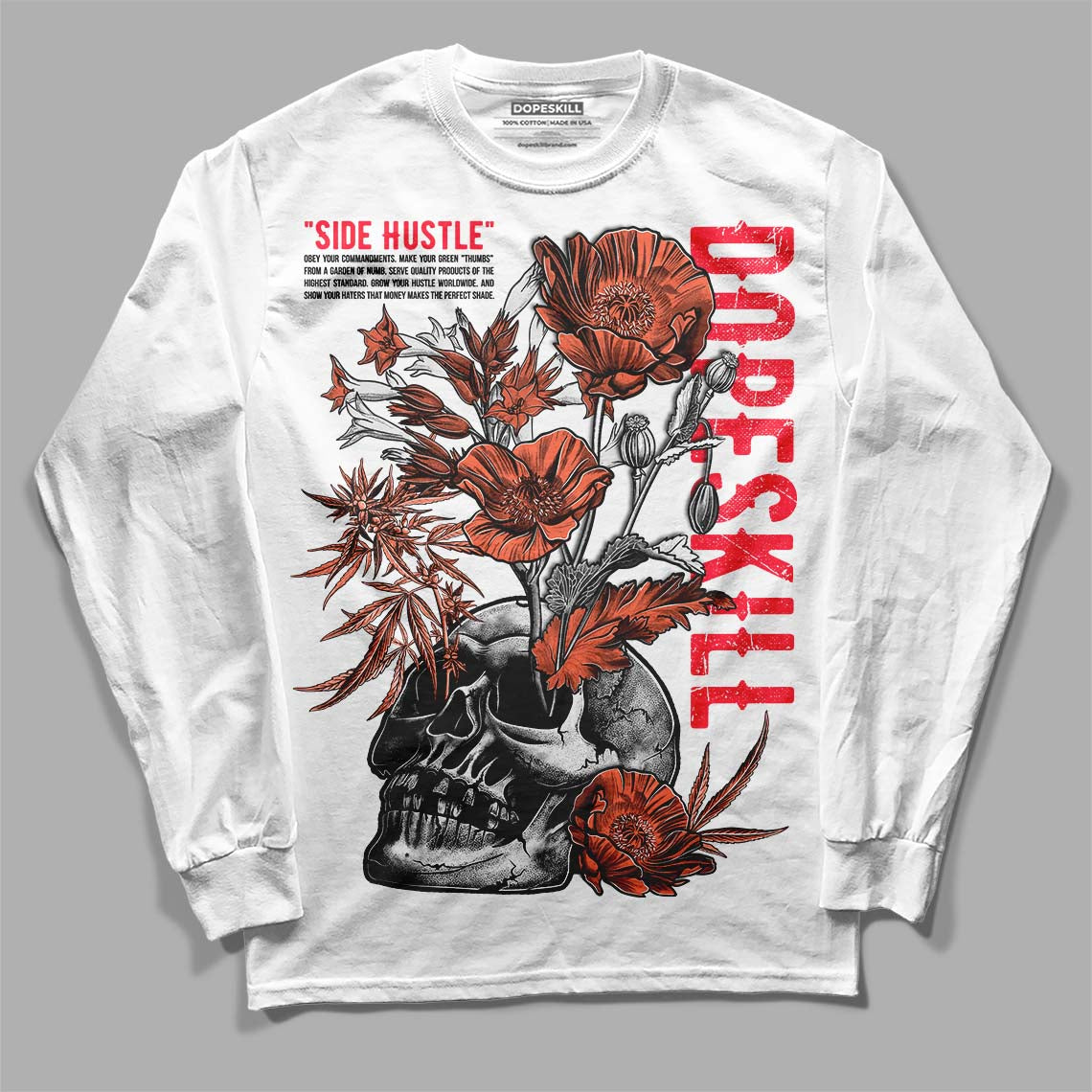 Crimson Bliss 5s DopeSkill Long Sleeve T-Shirt Side Hustle Graphic