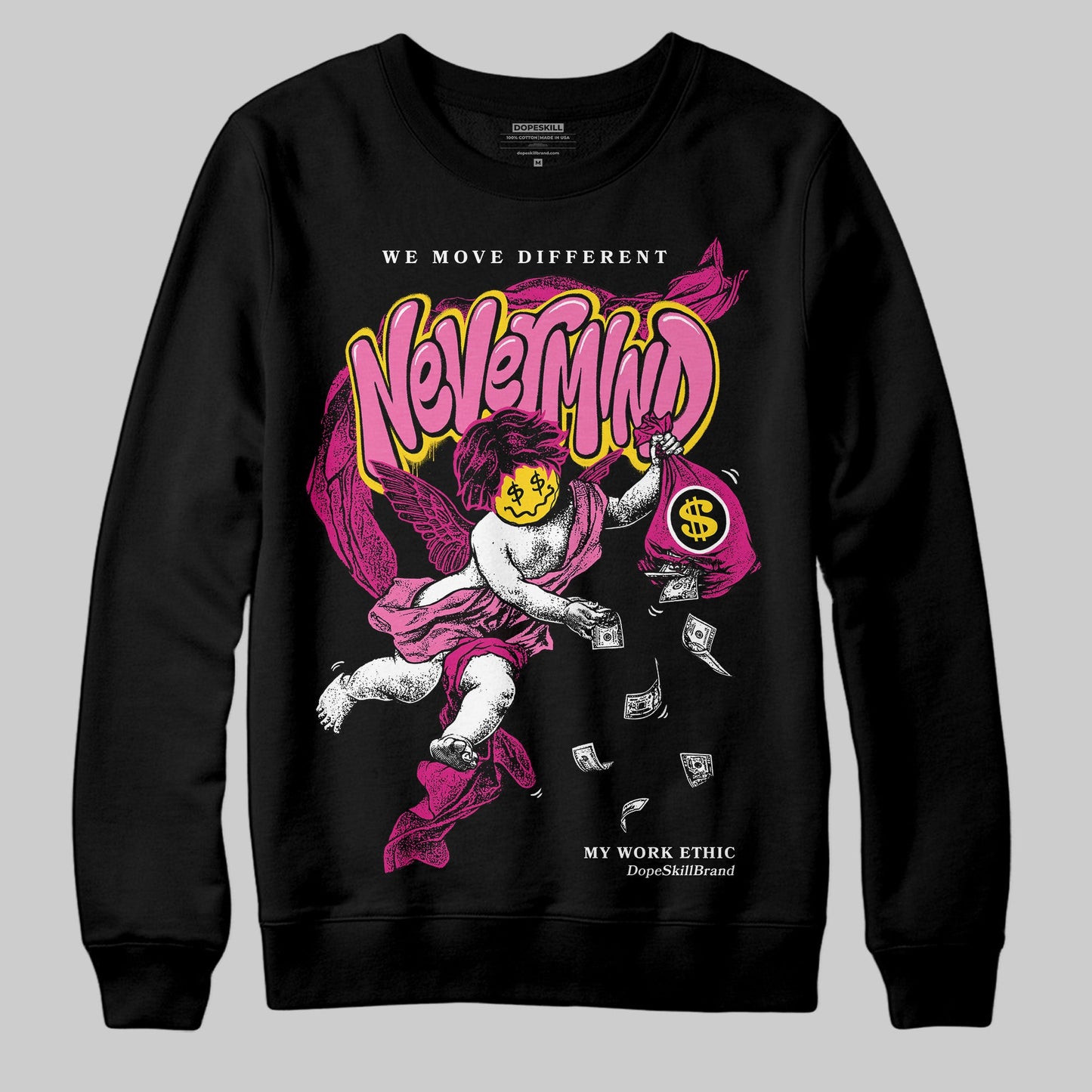 Rick RO Pink Leather Sneakers DopeSkill Sweatshirt Nevermind Graphic