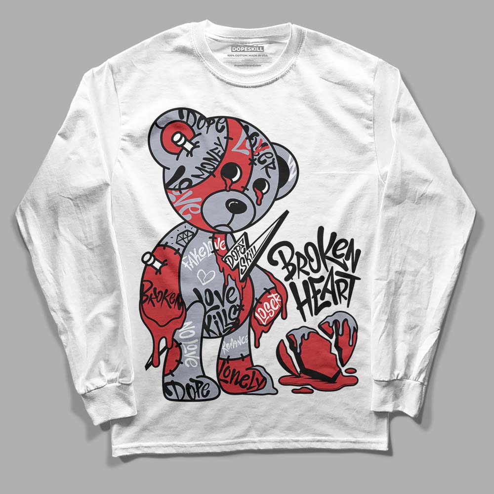 Bred Reimagined 4s DopeSkill Long Sleeve T-Shirt Broken Heart Graphic