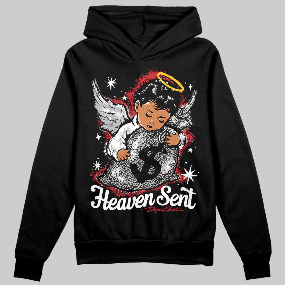 Black Cement 3s DopeSkill Hoodie Sweatshirt Heaven Sent Graphic