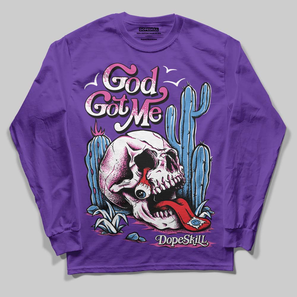 PURPLE Collection DopeSkill Purple Long Sleeve T-Shirt God Got Me Graphic