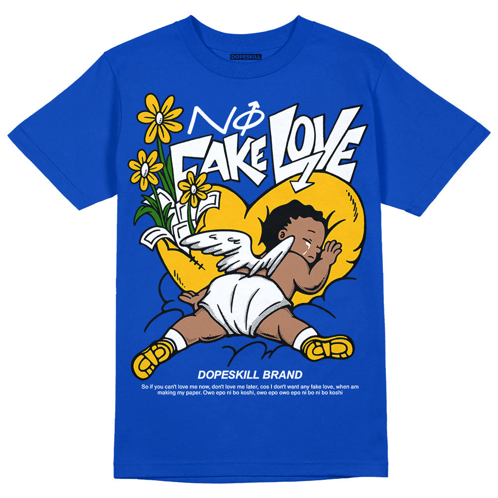 Royal Blue Collection DopeSkill Royal Blue T-shirt No Fake Love Graphic