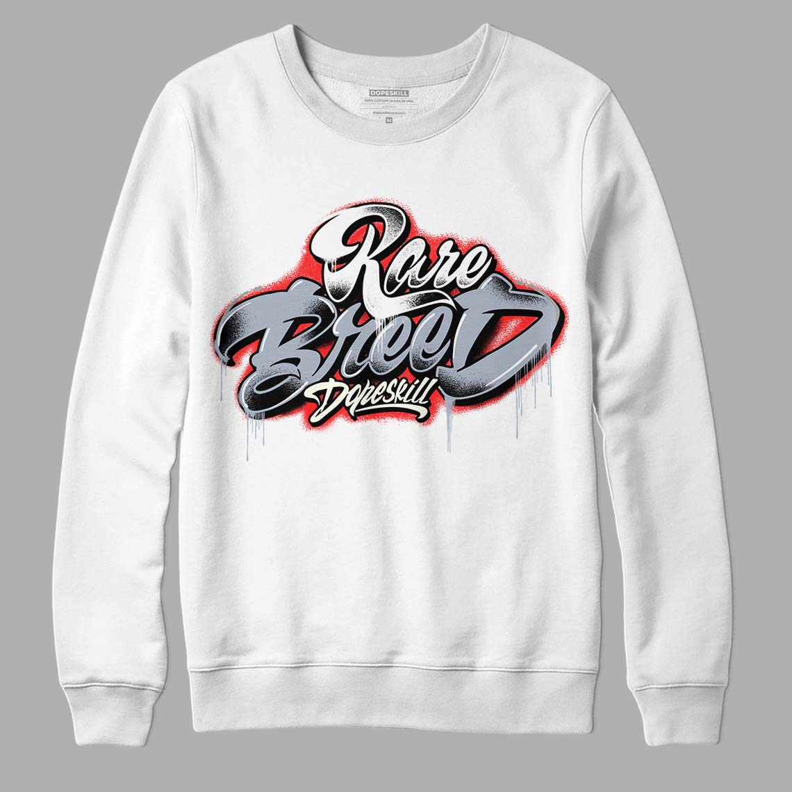 White Cement Reimagined 3s DopeSkill Sweatshirt Rare Breed Type Graphic