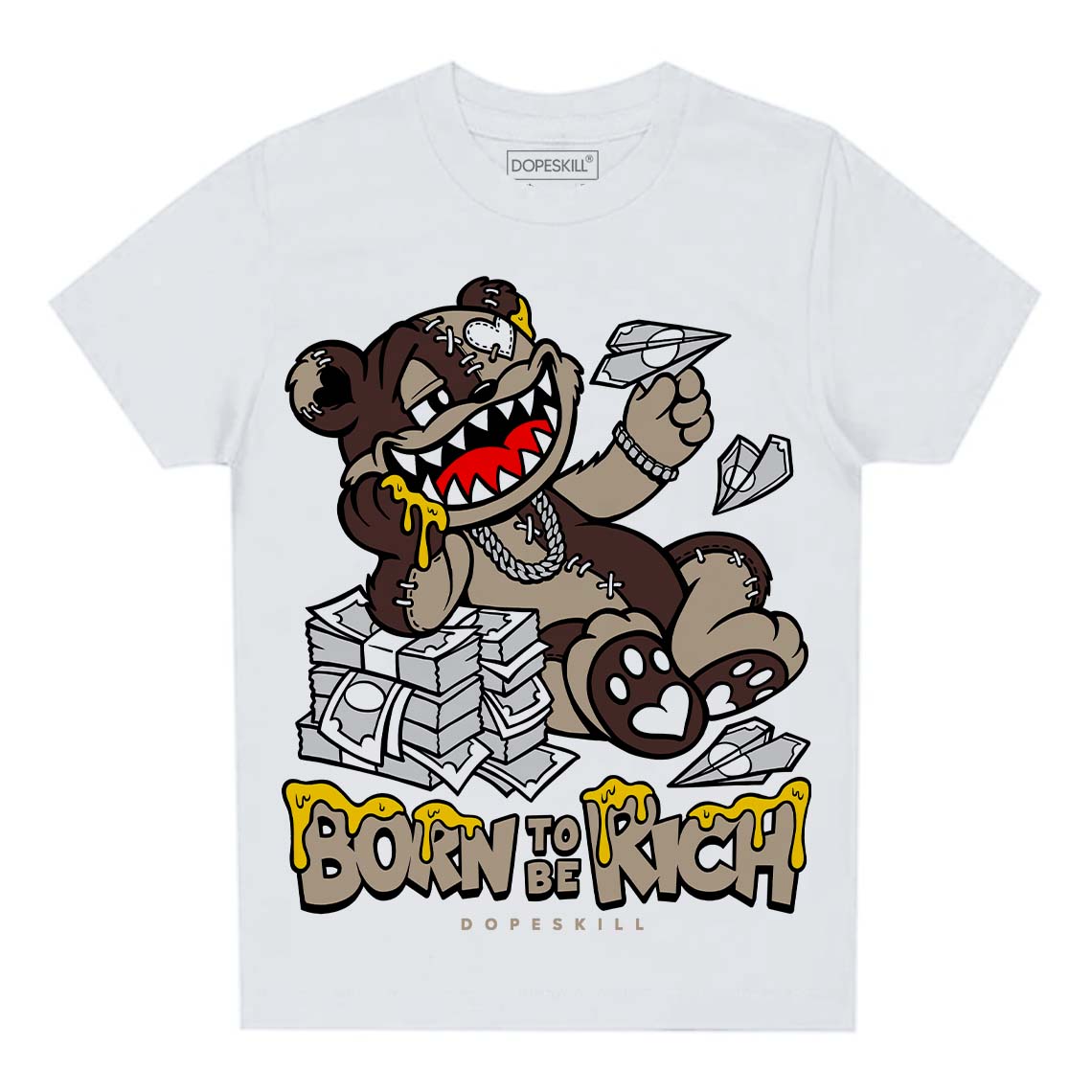 Latte 1s DopeSkill Toddler Kids T-shirt Born To Be Rich Graphic
