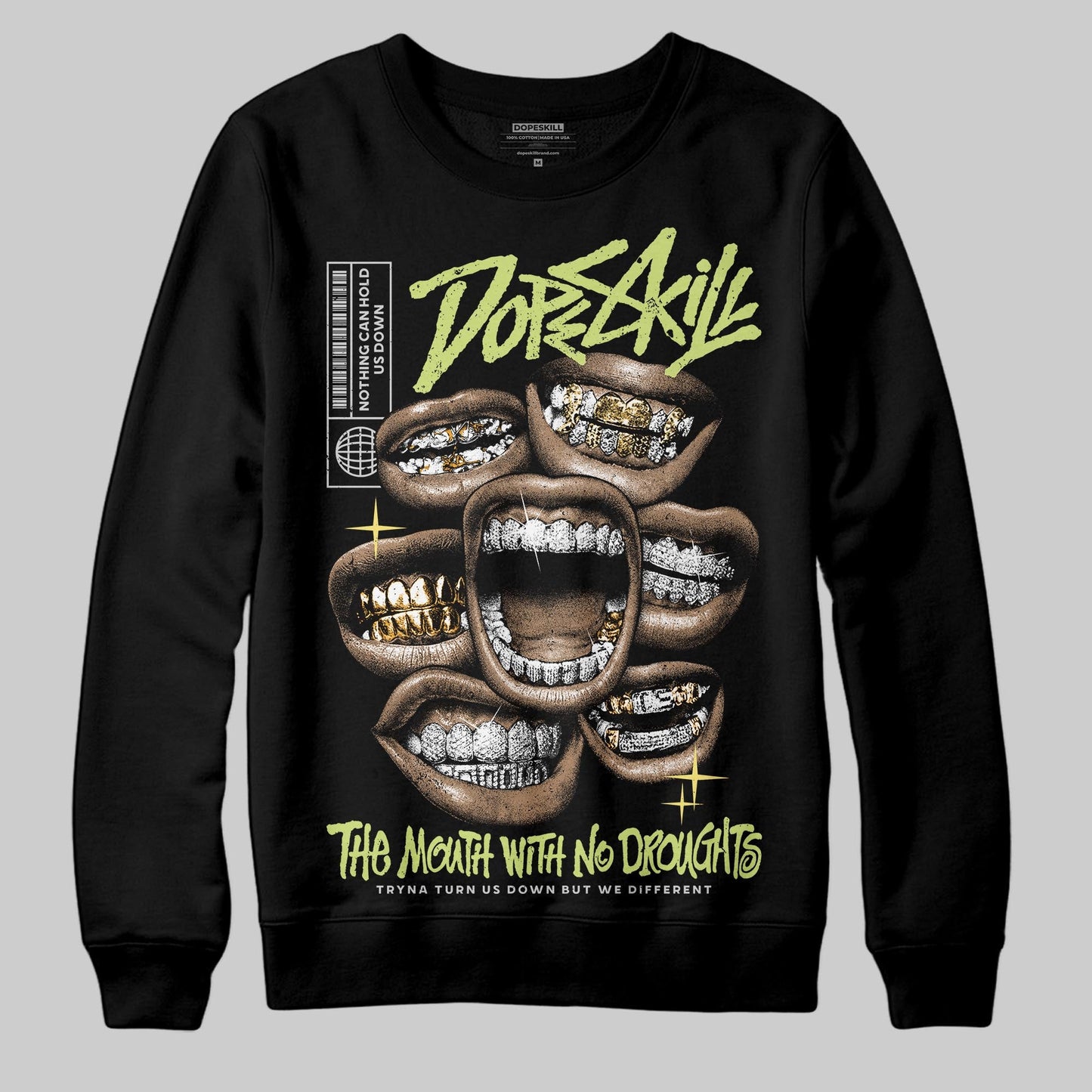 Light Lemon Twist 4s DopeSkill Sweatshirt The Mouth With No Droughts Graphic