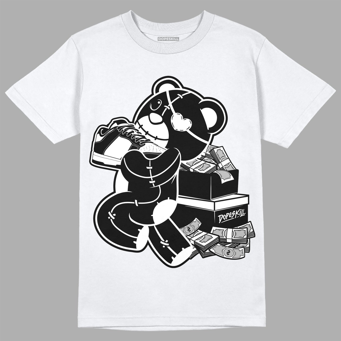 Dunk Low Panda White Black DopeSkill T-Shirt Bear Steals Sneaker Graphic