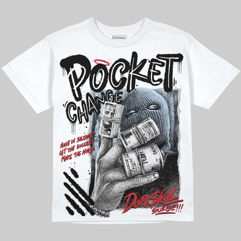Black Metallic Reimagined 5s DopeSkill Oversize Print T-Shirt Pocket Change Graphic