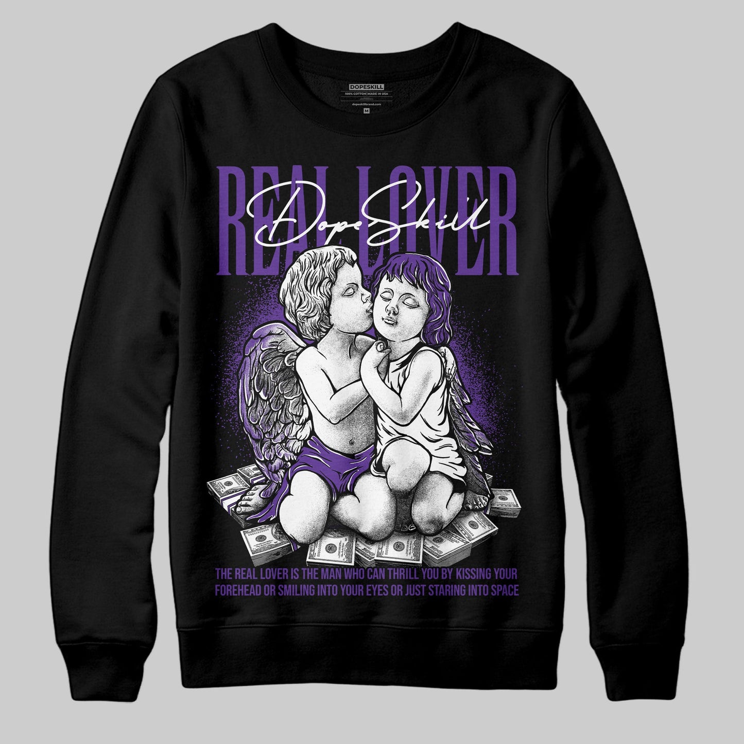 PURPLE Collection DopeSkill Sweatshirt Real Lover Graphic