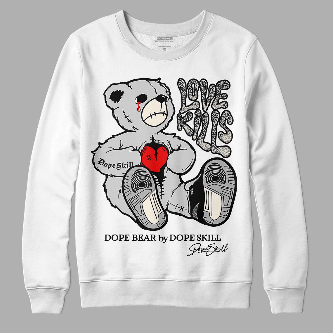 Off Noir 3s DopeSkill Sweatshirt Love Kills Graphic