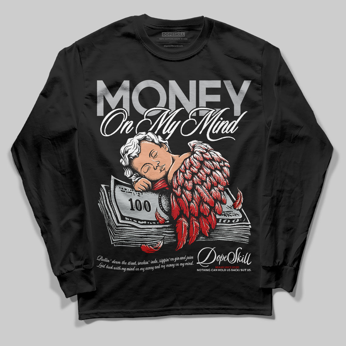 Black Cement 3s DopeSkill Long Sleeve T-Shirt MOMM Graphic