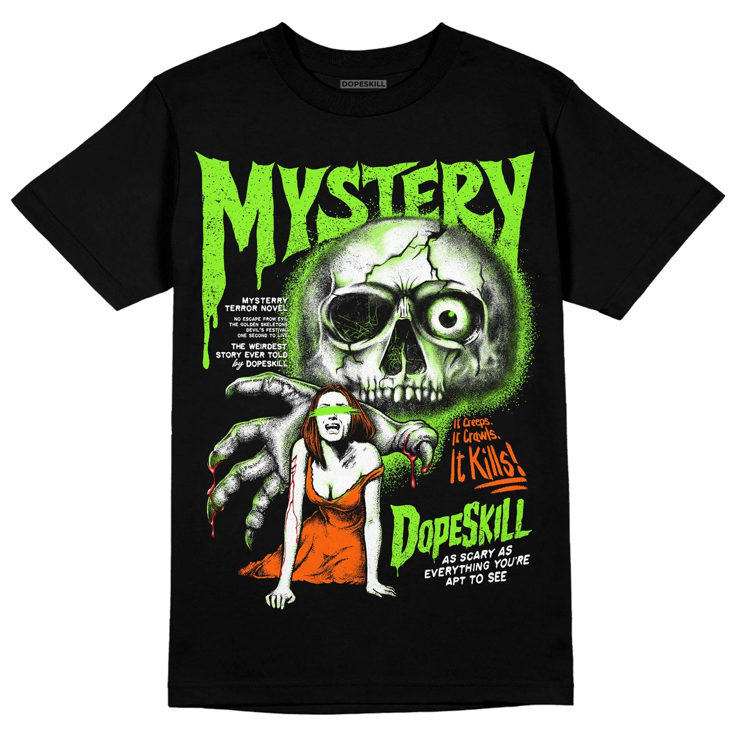 Neon Green Collection DopeSkill T-Shirt Mystery Ghostly Grasp Graphic