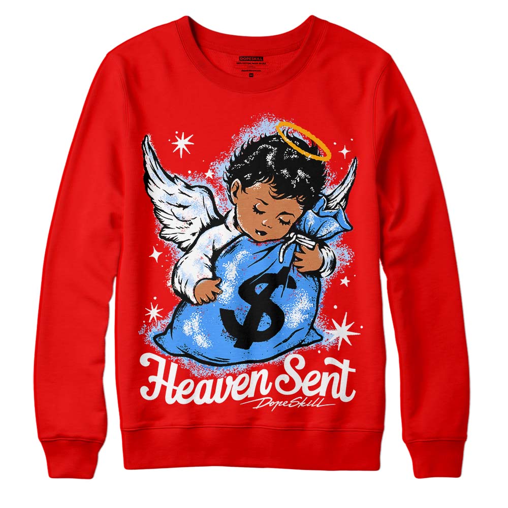 Cherry 11s DopeSkill Varsity Red Sweatshirt Heaven Sent Graphic