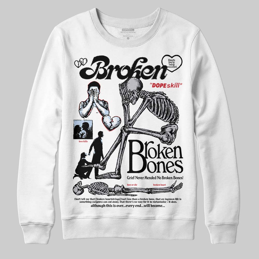 Black Metallic Reimagined 5s DopeSkill Sweatshirt Broken Bones Graphic